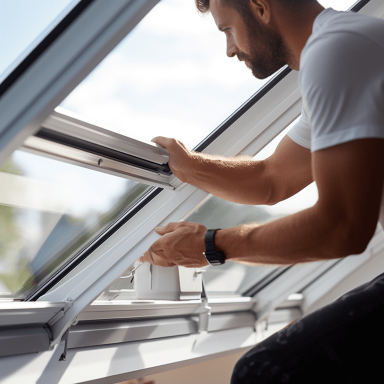 Un professionnel utilisant des produits IsoClean pour nettoyer efficacement une fenêtre Velux